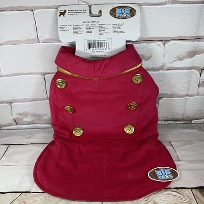 Chaquetón de pana rosa Big Paws con forro dorado perro grande 20" - 24" trasero nuevo con etiquetas Foto 1 de 4