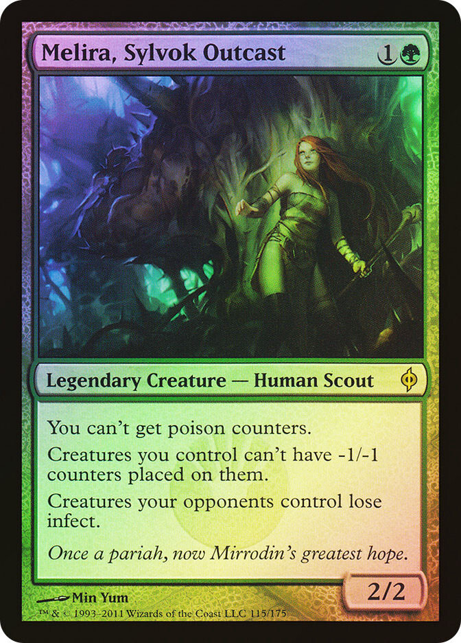 Melira Sylvok Outcast 1x FOIL NPH MTG New Phyrexia Rare MINT green Melira Sylvok Outcast 1x FOIL NPH MTG New Phyrexia Rare MINT green