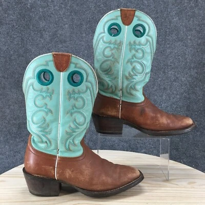 Botas Ariat Niños 8.5C Vaquero Occidental Turquesa Pull On Media Pantorrilla Informal Bloque Foto 1 de 4