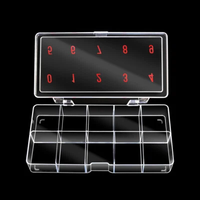 Beauticom Estuche Caja de Almacenamiento Punta de Arte en Uñas Acrílico Duro 10 Espacios Mediano Vacío  Foto 1 de 4