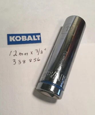 KOBALT 12 mm  x  3/8" DR  DEEP  SOCKET  6 Point  # 338856 Free USA Shipping - Image 1 of 3
