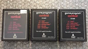 Combat (Red Text Label) - 3 Authentic & Tested Game Cartridges - Atari 2600 Lot