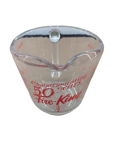 Anchor Hocking Fire King Commemorating 50 Years Red Letters 2 Cup Measuring Cup - Picture 1 of 5