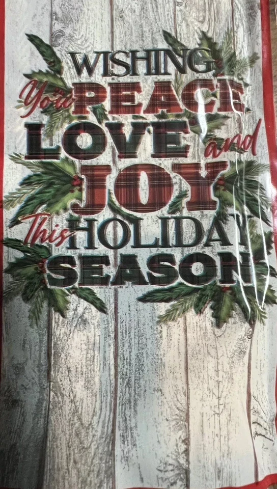 Nova Capa de Porta de Plástico para Casa de Natal 30” x 60” Decoração ~ Paz Amor Alegria - Imagem 1 de 1