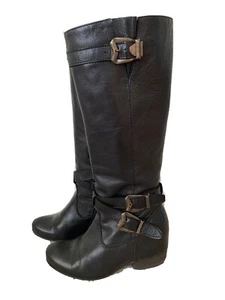 MIZ MOOZ Fagan Black Leather Healed Boots US 6 Nordstrom - Picture 1 of 6