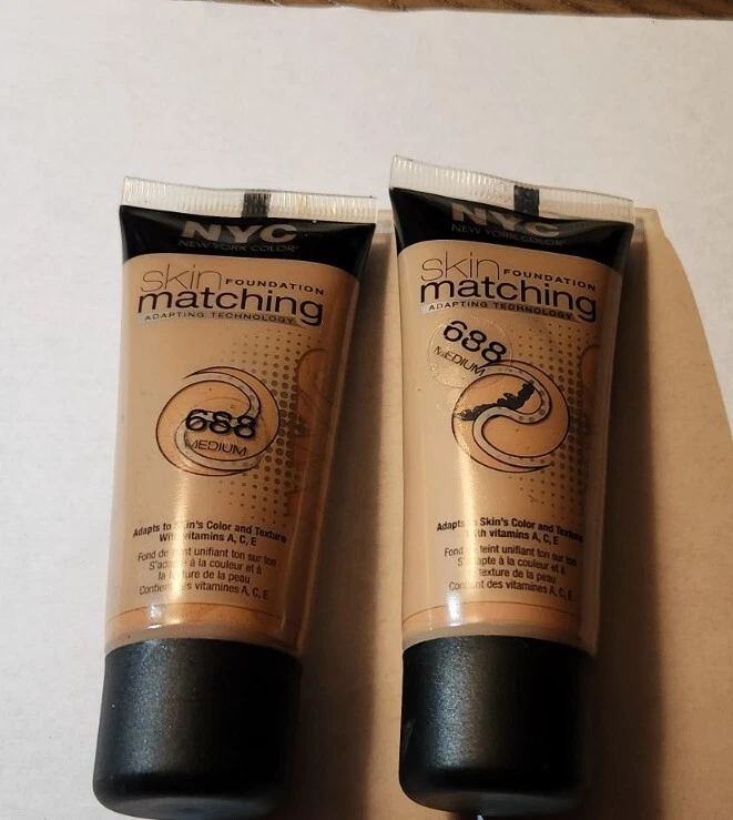 2x NYC New York Color Skin Matching Foundation 688 Medium 1oz 30ml - Image 1 of 1