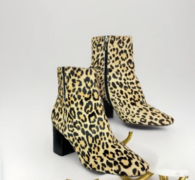 Botín halógeno de pelo de becerro de leopardo suela Chelsea vaquera occidental talla 6,5 Foto 1 de 4