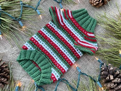 Suéter para Gato Tejido a Mano "Árbol de Navidad", Hecho a Mano Año Nuevo Jersey para Perro Foto 1 de 4