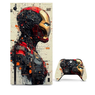Xbox Series X Console Skin Vinyl Decal  Iron-Man Front Warp+ 2 Controller Skins - Photo 1/2