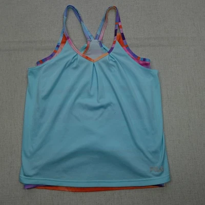 Sutiã Fila Sport Regata Feminina Grande Azul Racerback Embutido Atlético Reversível - Imagem 1 de 4