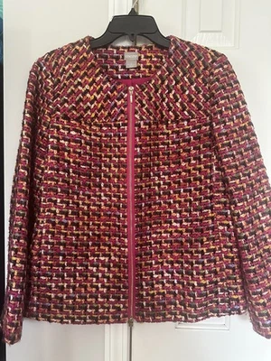 Blazer de tweed de lana para mujer Chicos talla 2 rosa tejido multicolor Foto 1 de 2