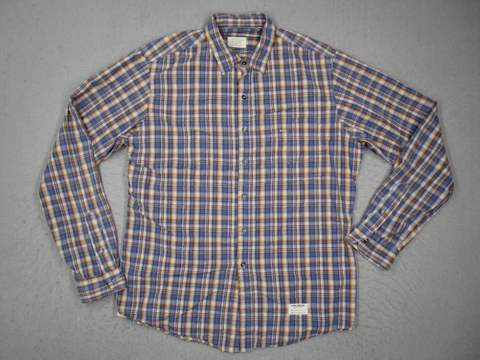 Aviator Kane King Shirt Men Large Blue Button Up Long Sleeve Made in USA - Image 1 of 4