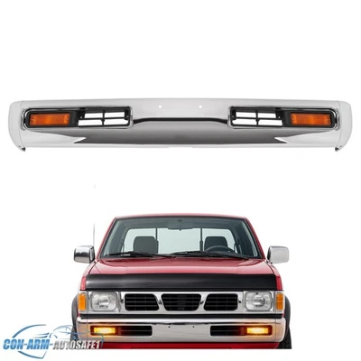 Chrome Front Bumper Grille w/Lamp For Nissan Pathfinder D21 Pickup 1993-1995 - Image 1 of 4