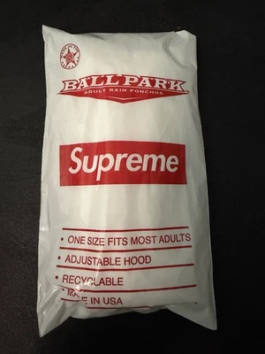 Poncho Supreme Ballpark - Blanco/Rojo - SS20 - Talla Única - Nuevo en Bolsa Sellada Foto 1 de 2