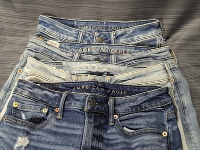 Лот из 4 мужских джинсов American Eagle 28x30, 28x28, 26x28. отличное состояние flex - Изображение 1 из 4