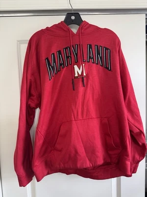 Maryland Terps Hoodie Mens Large Fanatics Red Sweatshirt NCAA - Image 1 of 4