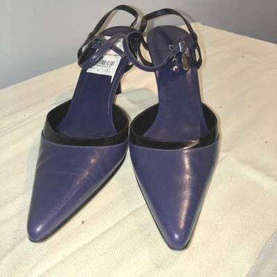 Bebe Mujer 6.5M Púrpura Negro Cordones Punta Tacones Stiletto Zapatos Retro Foto 1 de 4