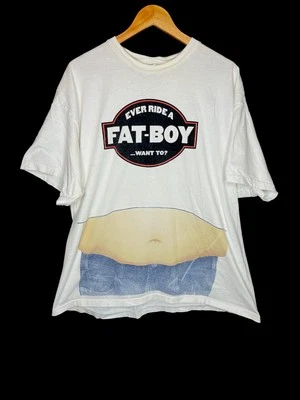 Camiseta De Colección Años 90 Ever Ride A Fat Boy Divertida Doble Cara Abdomen Butt Crack 2XL Foto 1 de 4