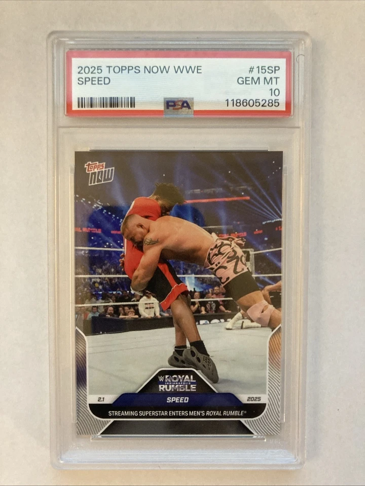2025 Topps Now WWE Speed #15 SP PSA 10 - Image 1 of 1
