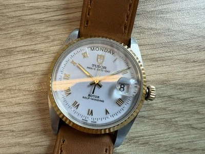 Reloj Automático Tudor Prince Día Fecha 36mm 76213 Blanco Números Romanos Esfera Foto 1 de 4