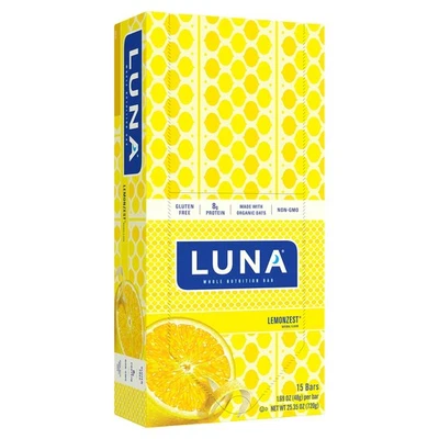 Luna BAR - Barritas de aperitivos sin gluten - Ralladura de limón - 8 g de proteína - Sin OGM - Foto 1 de 4