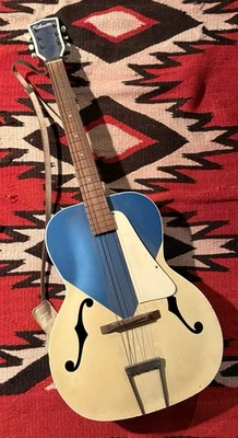 Silvertone Vtg 1950s Archtop KENTUCKY BLUE Acoustic Guitar Bluegrass Rockabilly - Image 1 of 4