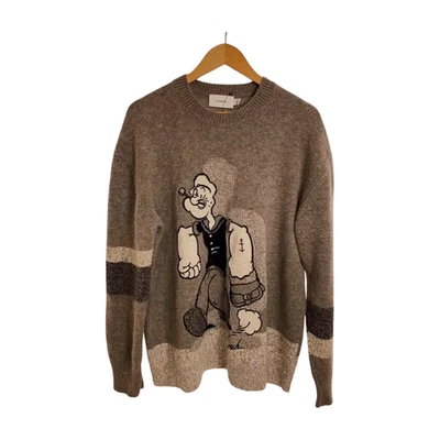 Suéter Coach X Popeye Intarsia Gris Lana Mezcla Cachemira Tejido Jersey L CZ630 Foto 1 de 4