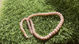 Pink Opal Necklace 20” 5mm Plain Smooth Beads with Sterling Silver Clasp - Picture 1 of 5