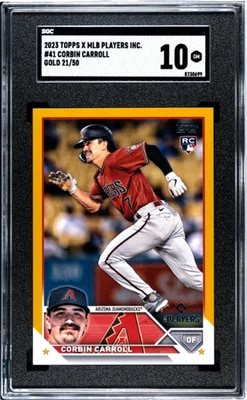 2023 Topps X Mlb Players Inc. #41 Corbin Carroll Gold SGC 10 Super Rare - Image 1 of 2