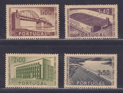 Portugal Scott 757-760 MNH 1952 Ministry of Public Works Complete Set SCV $34.00 - Image 1 of 2
