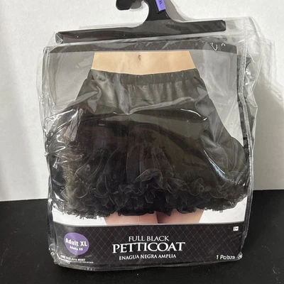 Adult X-LARGE 14-16 Black FULL PETTICOAT Skirt, Suit Yourself Costume Co. - Image 1 of 2