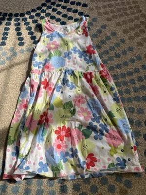 H&M Girls Natural Flower Patterned Cotton Dress US Size 6x/7 - Image 1 of 3
