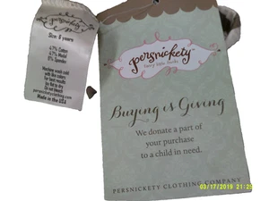 NEW Persnickety Triple Ruffle Leggings Size 6 NWT Striped Brown White/ cream FRE - Picture 1 of 4