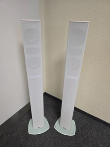 Paar Teufel L 220 FR 2-Wege Stand Lautsprecher LT2 140W Satellit Glasfuß weiß - Bild 1 von 6