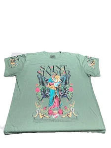 Saint Sinner Fresh Laundry Mens Tshirt 3XL Roses Flowers Crew Neck Advertising - Picture 1 of 9