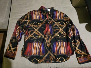 Camicia da cowboy western Ralph Lauren vintage rodeo equitazione Horsebit XL medievale - Foto 1 di 3
