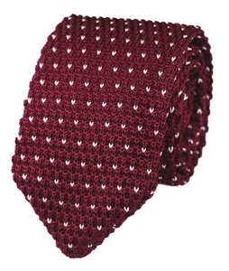 Men Boys Wine Red Knitted Neck Tie Burgundy Accessory Narrow Necktie Gift for... - Picture 1 of 3