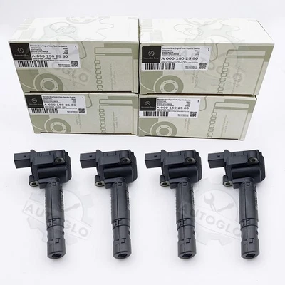 4X Ignition Coil Kit For A0001502580 Mercedes-Benz E200 C200 C250 SLK250 M271 - Imagem 1 de 4