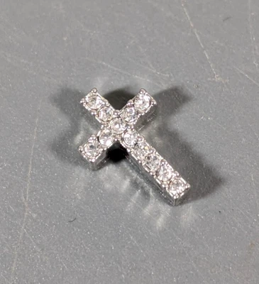 Dije flotante cruz estrás transparente origami búho tono plata Foto 1 de 4