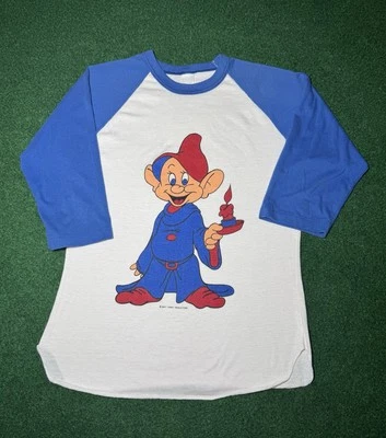 Camiseta De Colección Años 70 80 Blancanieves Dopey Dwarf RARA Disney Med/Lrg Manga 1/2  Foto 1 de 4