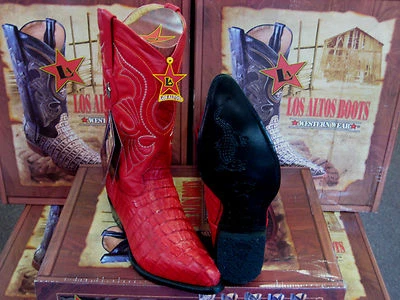 BOTA VAQUERA OCCIDENTAL COLA COCODRILO GENUINA ROJA LOS ALTOS MUJER (M) L091121 Foto 1 de 4