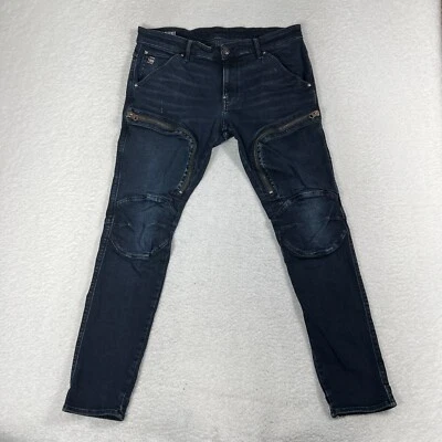 Pantalones de mezclilla elásticos G-Star RAW para hombre 36x32 (35x30,5) defensa aérea cremallera pierna motociclista Foto 1 de 4