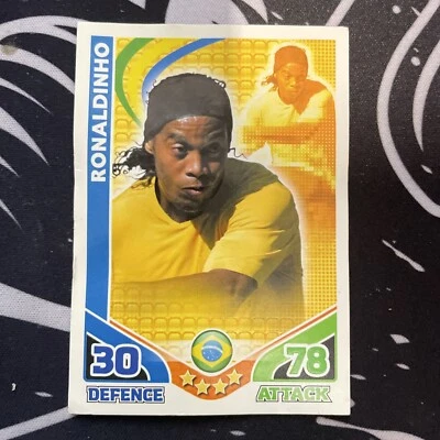 Match Attax World Cup 2010 Football Card - Ronaldinho Brazil - Image 1 of 2