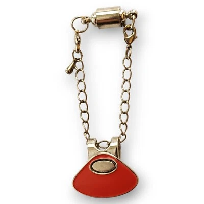 Clip de sombrero magnético vintage Navika tono plata esmalte rojo para marcador de pelota de golf Foto 1 de 4