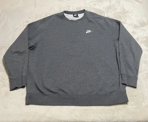 NIKE Sportswear Club Fleece Sweatshirt Men's XL Gray Logo Pullover BV2662-071 - Picture 1 of 9