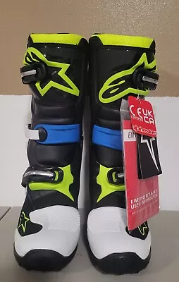 Botas Alpinestars Tech 7S Negro/Azul Esmalte/Amarillo Fluo SIN CAJA TALLA 5 Foto 1 de 2