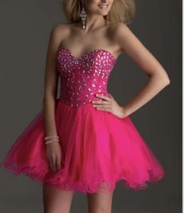 clarisse homecoming Party flamingo 2656 short dress NWT R. Price $220 Sz 7/8 - Picture 1 of 11