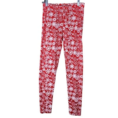 Derek Corazón Rojo Blanco Copos de Nieve Navidad Vacaciones Leggings Mujer’s Talla Grande  Foto 1 de 4