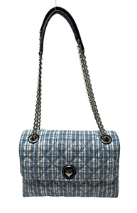 Kate Spade New York Denim Tweed Medium Flap Shoulder Bag Blue Multi K7319 $479