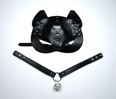 Mujeres Máscara Punk Imitación Cuero Sexy Venda para los Ojos Juegos con disfraces con Cuello Campana Conjunto Foto 1 de 4